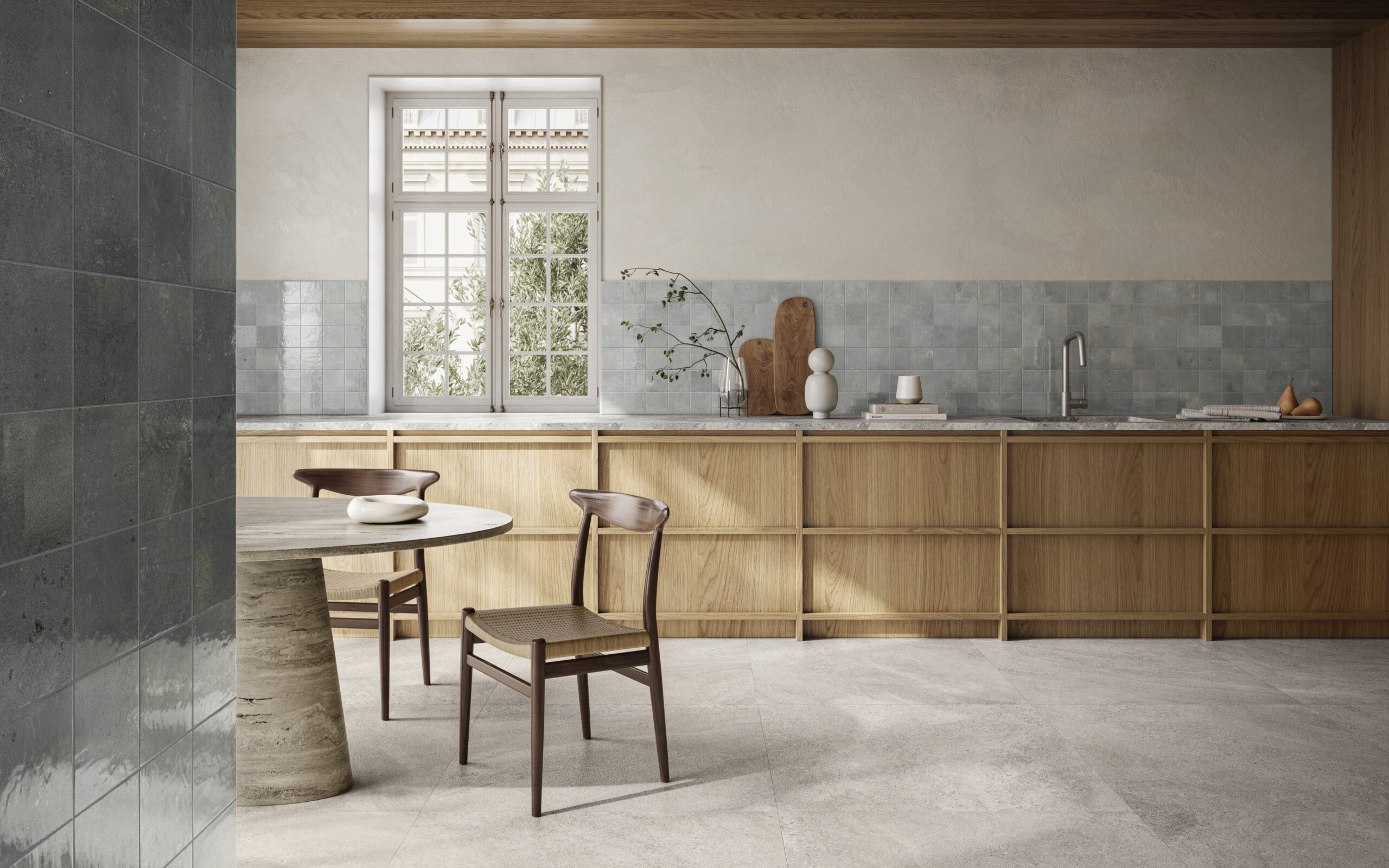 De medina artic wordt hier gebruikt op de wand om een speelse look te creëren